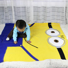 小黄人毯子钩法（2-2）钩毯编织视频教程