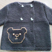 1-2岁宝宝棒针小熊开衫