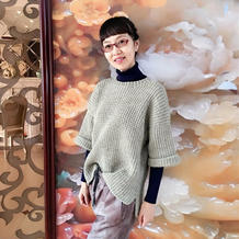 女士毛衣编织实例教程之棒针前短后长韩范风格毛衣织法