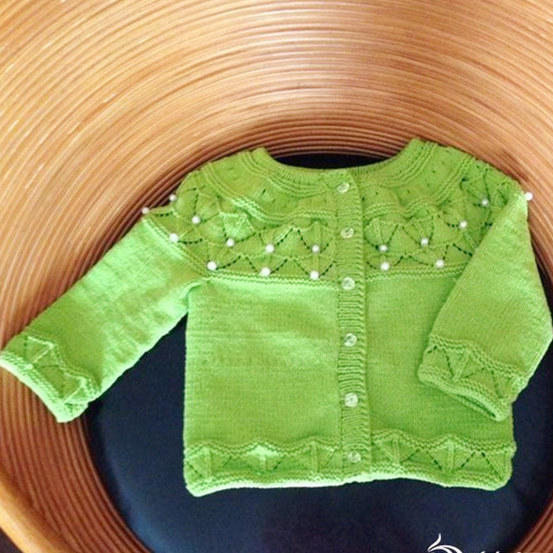 从上往下织0-1岁宝宝开衫毛衣编织视频(4-1)