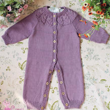 0-3岁宝贝服饰编织之从领口开始织的棒针婴幼儿开扣连体衣