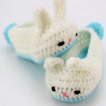 婴儿毛线鞋编织视频之钩针宝宝小兔子鞋视频