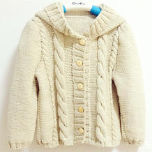 最想编织的儿童毛衣之幼儿甜美棒针连帽开衫毛衣织法