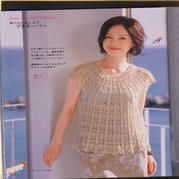 女士鉤針菠蘿花圓肩短袖衣衣