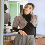 女孩中袖弧形下擺泡泡袖小披