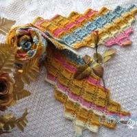 异域风情的“多米诺骨牌”围巾的织法图解