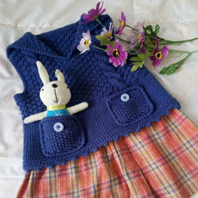 织宝宝毛衣教程之棒针可爱翻领小背心织法