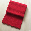 手工編織圍巾之云絨團線棒針織玫瑰葉花樣圍巾