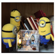 毛線玩偶鉤針圖解教程之三個鉤針Minions小黃人的鉤法