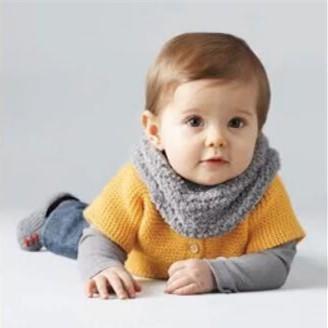 新手学织毛衣视频教程教你织时尚简约宝宝小短袖和围脖（3-2）