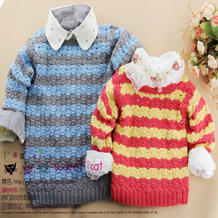 男女宝宝都适合的儿童毛衣款式之钩针条纹长袖套头衫编织视频（3-1）