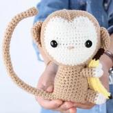 猴年猴宝宝玩偶钩法视频教你钩抱香蕉的猴子(2-1)