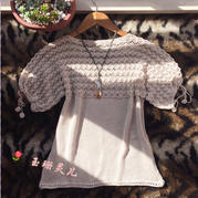 快乐编织机LK150机织女士连袖罩衫