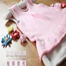 萌芽棒针1-2岁宝宝拼色背心裙（2-2）儿童毛衣编织视频