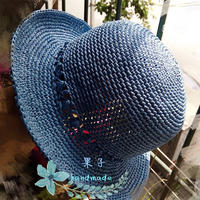 手工编织夏季帽子款式之女士钩针棉草帽