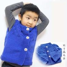 儿童手编毛衣款式之棒针饼干开襟毛衣与马甲织法视频教程（2-2）