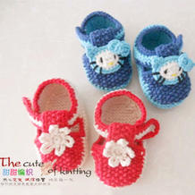 宝宝毛线鞋编织视频教你织婴幼儿棒针单桂花浅口鞋（3-1）鞋底的编织