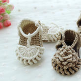 可爱花朵夏凉宝宝鞋编织视频教程--装饰立体花钩法