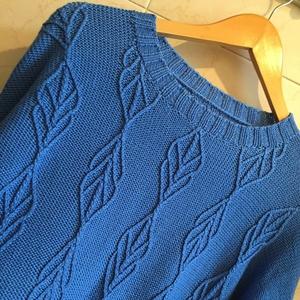 女士棒针浮雕花纹真丝羊绒衫-编织教程-编织人生