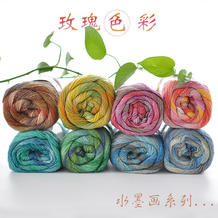 Rosecolor水墨画系列 马海毛长段染线/毛蕾丝/披肩线100g