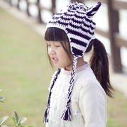 宝宝斑马帽子（2-1）儿童钩针护耳帽编织视频教程