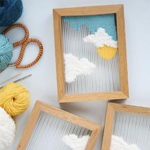 手工DIY折出编织小作品的装饰相框