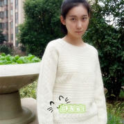 仿毛線球款女士棒針長袖毛衣