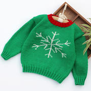 圣诞主题儿童棒针雪花毛衣编织视频教程（2-2）