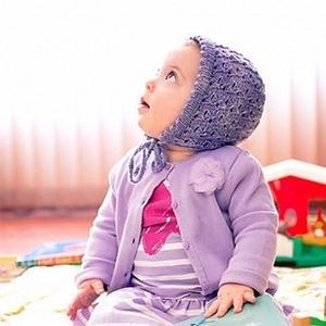 漂亮简单婴幼儿棒针蕾丝软帽