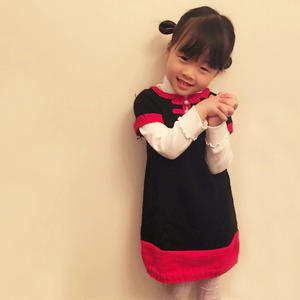 中式风格儿童棒针旗袍裙