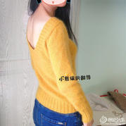 KIM設(shè)計(jì)女神范棒針露背毛衣