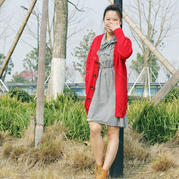 原創(chuàng)設(shè)計(jì)不對(duì)稱花樣女款棒針垮肩開衫毛衣