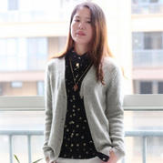 簡單實(shí)用女士棒針春秋小開衫 