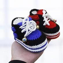 左手钩编耐克宝宝高帮加棉运动鞋编织视频（3-3）宝宝鞋加棉内衬的方法