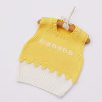 香蕉宝宝儿童棒针拼色背心编织视频教程（2-2）
