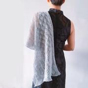 女士棒针蕾丝镂空花羊绒长围巾