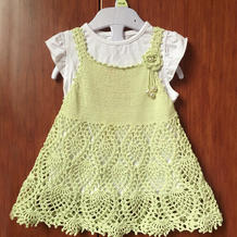 实用漂亮织法超简单的钩织结合儿童菠萝裙摆吊带裙衣