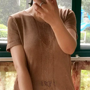 家用编织机机织女士真丝短袖衫 银笛SK280编织作品