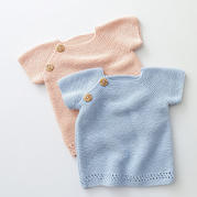 从上往下织0-3岁宝宝棒针短袖毛衣编织视频教程
