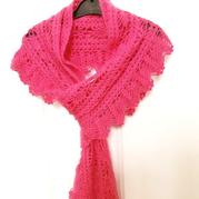 云侶女士鉤針菠蘿羊毛蕾絲圍巾