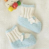船鞋效果的棒针婴儿衬 亲手为宝宝编织暖心小物