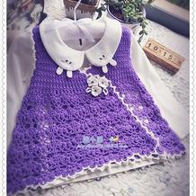 紫色绵羊绒宝宝斜襟背心裙