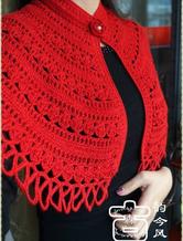 特别有魅力的一款中国红羊毛羊绒披肩