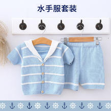 儿童棒针水手服毛衣裤子套装编织视频（3-1）宝宝翻领毛衣织法