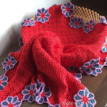 可作宝宝毯也可以作成人护膝盖毯的钩针雏菊拼花毯