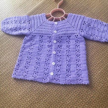 紫苏 从上往下编织女宝宝钩针开衫  