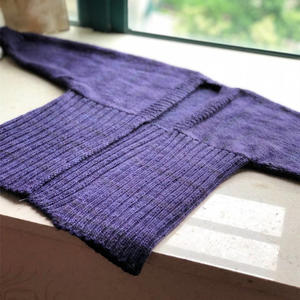 紫色段染 欧洲编织款女士棒针开衫
