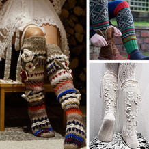 50余款创意手工毛线编织长筒袜 款款令人着迷