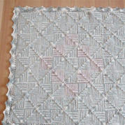 消化屯线的好办法 一线到底编织方块花样宝宝毯