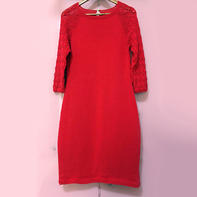 海仙女改版春夏秋冬都适合的从上往下织红色旗袍裙